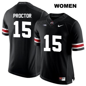 Women's NCAA Ohio State Buckeyes Josh Proctor #15 College Stitched Authentic Nike White Number Black Football Jersey TL20A52DM